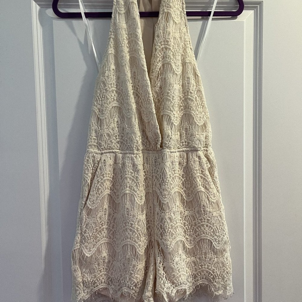 Ark & Co Cream Lace Romper